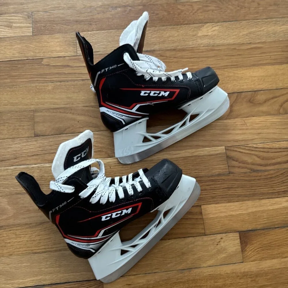 CCM Kids Black and White Ice Skates